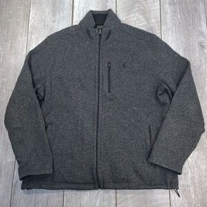 Polo Ralph Lauren Mens Performance Fleece Jacket Size XL Black Gray Full Zip